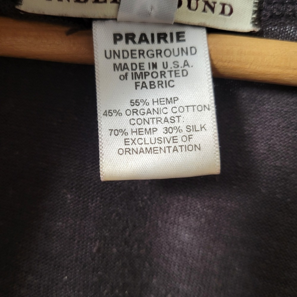 Prairie Underground Dress Sz M Black Hemp Silk Blend 1930s Revival Artsy - Picture 4 of 11